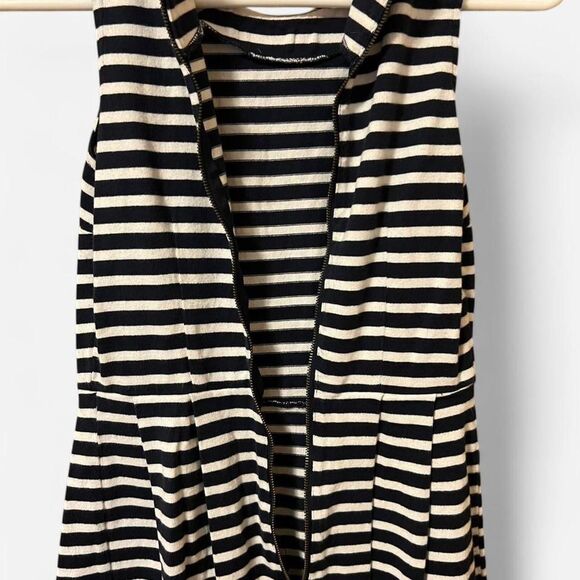 Loft navy blue and white striped A-line mini dress women's size 0 - Picture 4 of 6